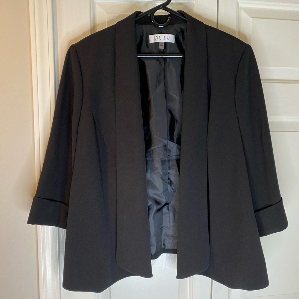 Kasper plus size open-front blazer